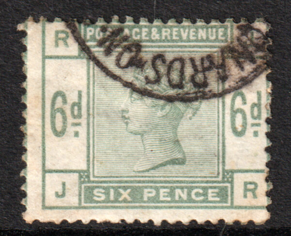 GB QV SG194 6d Green VFU Cat £240