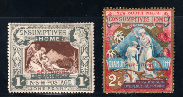 New South Wales SG280 & 281 1/- & 2/6 Charity Specimen Set Cat £300
