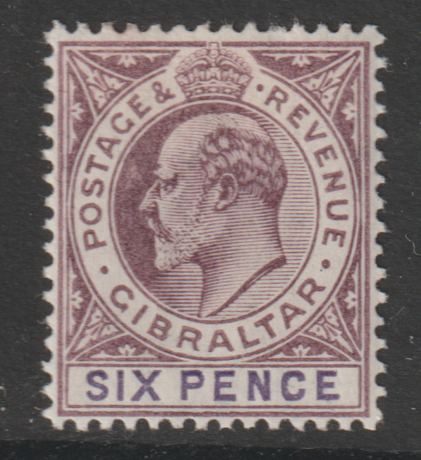 Gibraltar EDVII SG50 6d Dull Purple & Violet Mint Cat £42
