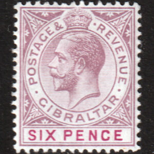 Gibraltar EDVII SG80 6d Dull Purple & Mauve Mint Cat £10