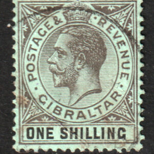 Gibraltar EDVII SG81 1/- Black & Green FU