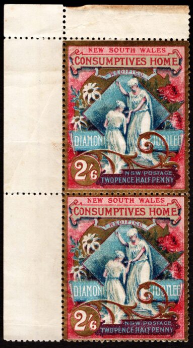 New South Wales SG281 2/6 Charity Marginal Mint Pair Cat £500