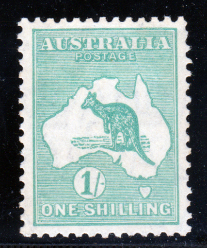Australia 1929 SG109 1/- Blue-green Mint Hinged Cat £65