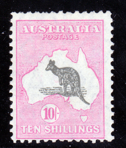 Australia 1929 SG112 10/- Grey & Pink Mint Hinged Cat £475
