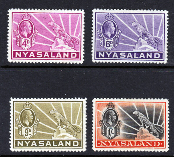 Nyasaland 1934 GV SG119-122 4d - 1/- part set mint hinged