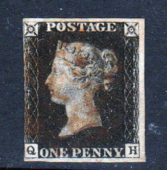GB QV SG2 1d Black Letter QH Light Maltese Cross Cancel VFU Cat £375