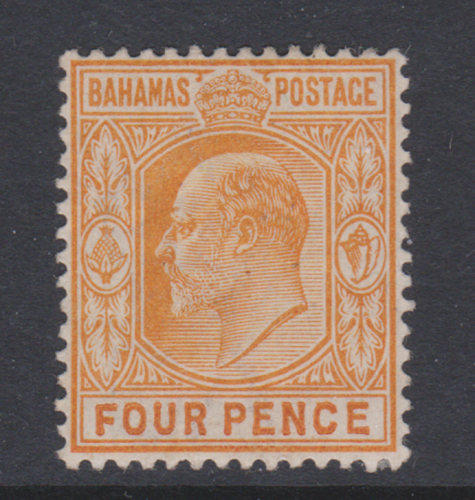 Bahamas 1902 EDVII SG64 4d Orange mint hinged