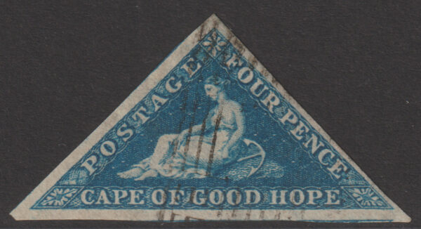 Cape of Good Hope SG6a 2d Blue 3 Margin Superb Cat £90