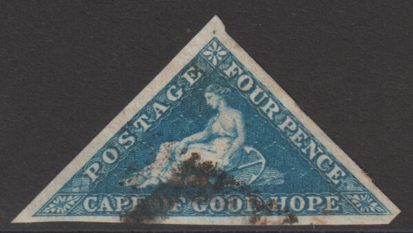 Cape of Good Hope SG6a 2d Blue 3 Margin FU Cat £90