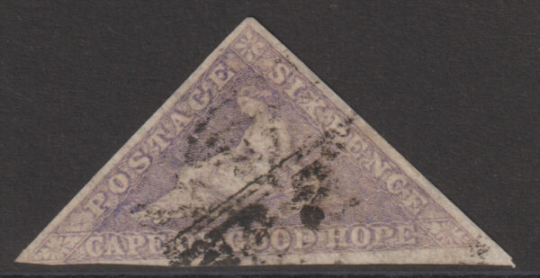 Cape of Good Hope SG7 6d Pale Rose Lilac FU Cat £350 (3)