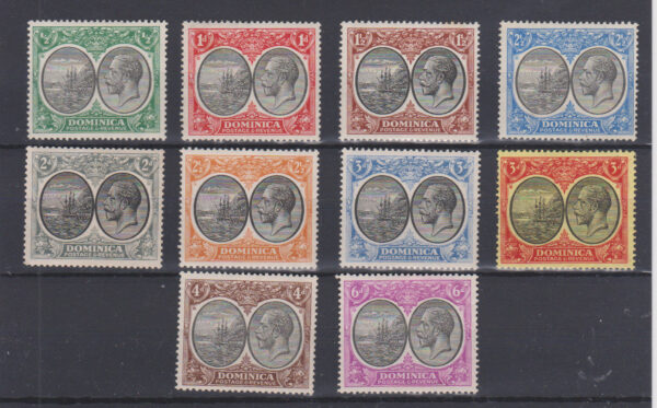 Dominica 1923 GV SG71,73,75-82 1/2d Green - 6d Black & Magenta MH Cat £70
