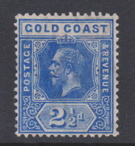 Gold Coast 1913 GV SG76 2 1/2d Bright blue mint hinged
