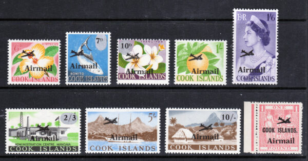 Cook Islands 1966 QEII SG185-193  Airmail set MH Cat £32