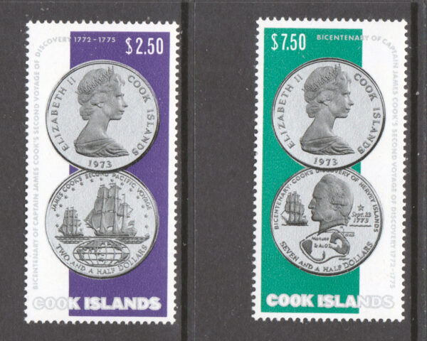 Cook Islands 1974 SG492-493 Cook Second Voyage set MNH