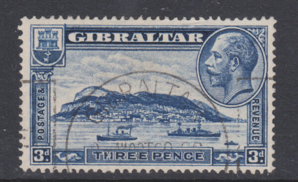 Gibraltar GV 1931 SG113a 3d Blue VFU Cat £42