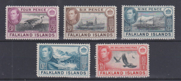 Falkland Islands GVI 1938 SG154-9 (excl 156) Mint Cat £115