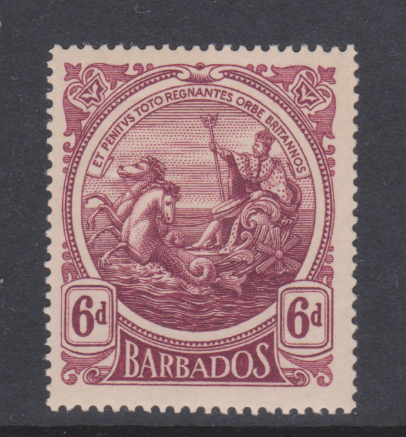 Barbados 1916 SG188 6d Purple Mint