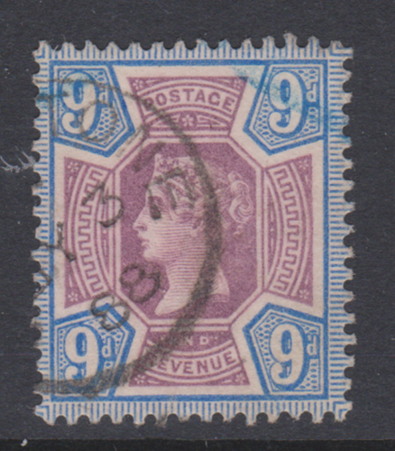 GB QV 1887 SG209 9d Dull Purple & Blue FU Cat £48