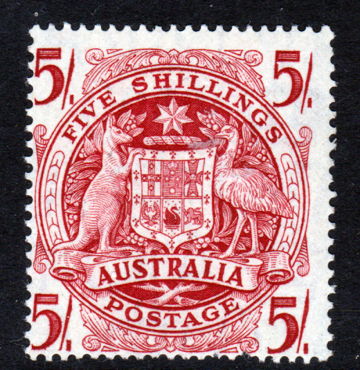 Australia 1948 SG224a 5/- Claret NHM