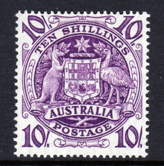 Australia 1948 SG224b 10/- Purple Mint