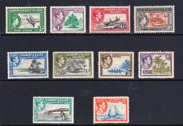 Gilbert & Ellice Islands GVI 1939 SG43-52 1/2d - 2/- Mint