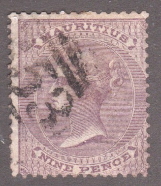 Mauritius 1860 QV SG51 9d Dull Purple FU Cat £48