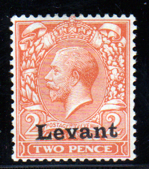 British Levant 1916 SGS3 2d Reddish-Orange Mint Cat £200 BPA Cert