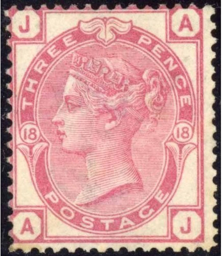 GB QV SG143 3d Rose Plate 18 Mint Cat £300