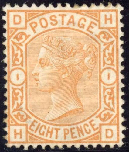GB QV SG156 8d Orange Plate 1 Mint Cat £1100