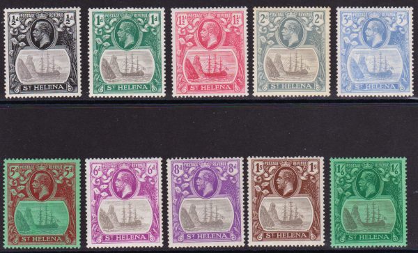 St Helena 1922 SG97-107 1/2d Grey & Black - 1/6 Grey & Green/Green Mint