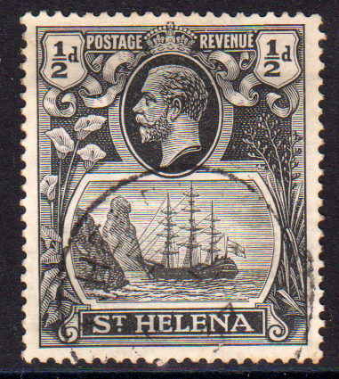 St Helena 1922 SG97h 1/2d Grey Black & Black VFU