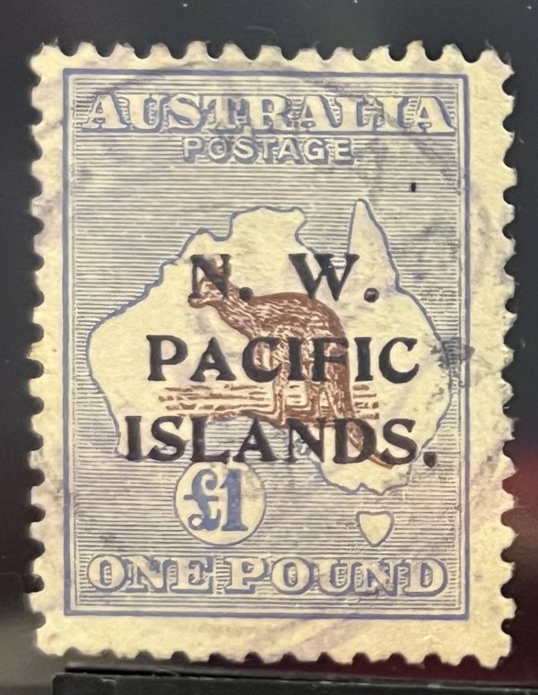 North West Pacific Islands 1915-6 SG99 £1 Chocolate & Dull Blue VFU Cat £475