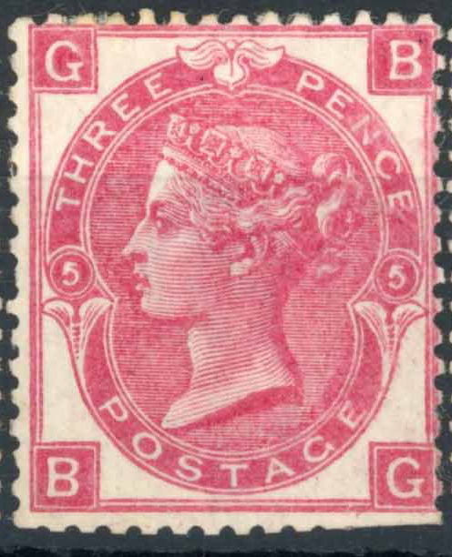 GB QV SG103 3d Rose Plate 5 Unused Cat £525