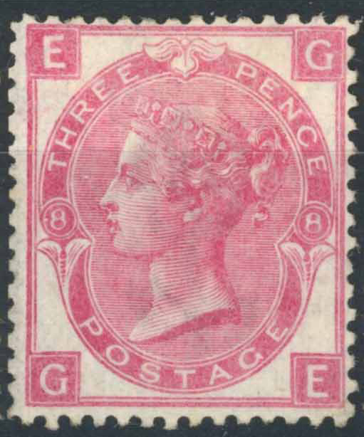 GB QV SG103 3d Rose Plate 8 Unused Cat £625