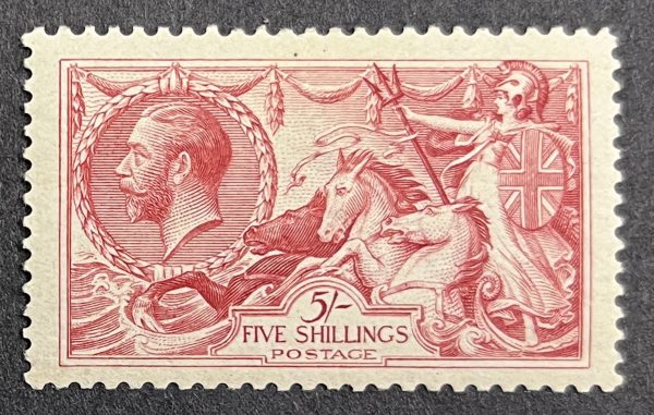 GB 1918-9 GV SG416 5/- Rose-Red Mint Cat £325
