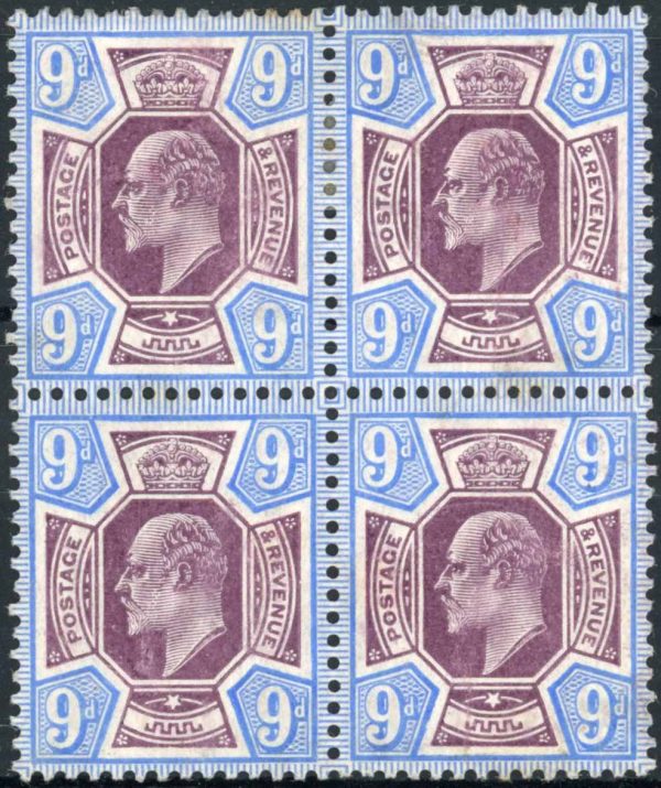 GB EDVII SG 250a 9d Dull Purple & Ultramarine M/NHM Cat £780