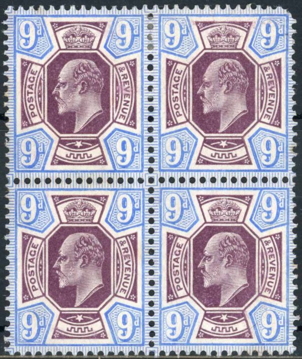 GB EDVII SG 250a 9d Dull Purple & Ultramarine M/NHM Cat £780 (2)