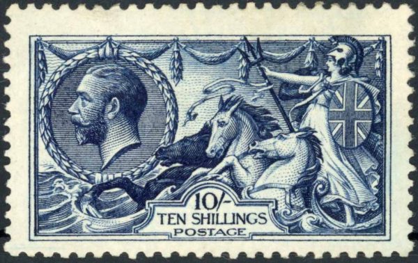 GB 1913 GV SG402 10/- Indigo-Blue Mint Cat £850