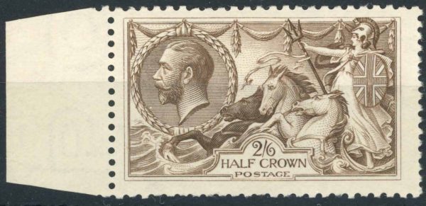 GB 1918-9 GV SG413a 2/6 Olive Brown NHM Marginal Cat £350