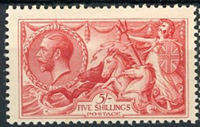 GB 1918-9 GV SG416 5/- Rose-Red Mint Cat £325