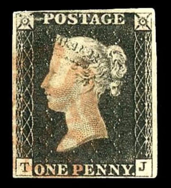 GB QV SG2 1d Black Letter TJ VFU Light Red MX Cancel Cat £375