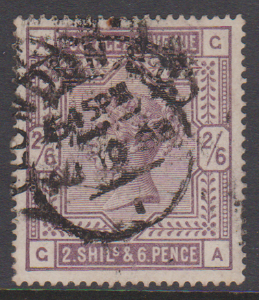 GB QV SG178 2/6 Lilac CA Good Used Cat £175