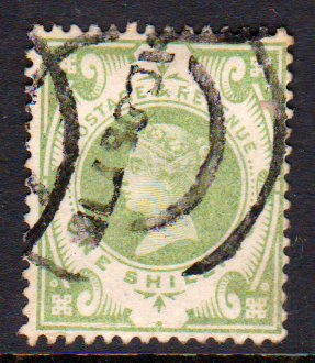 GB QV SG211 1/- Dull Green Fine Used Cat £80