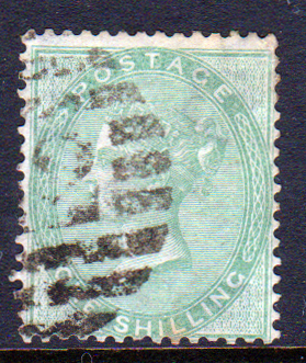 GB QV SG73 1/- Pale Green VFU Cat £350