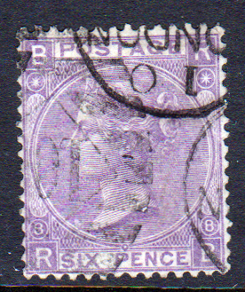 GB QV SG84 6d Lilac Plate 3 RB VFU Cat £140