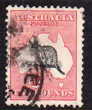 Australia 1934 SG138 £2 Black & Rose GU Cat £650
