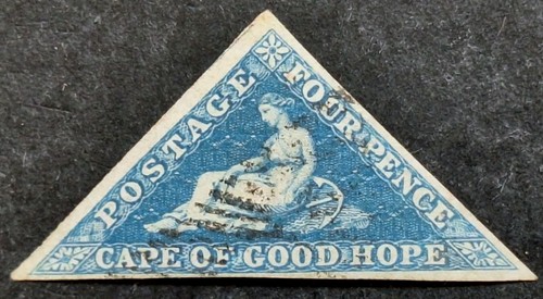 Cape of Good Hope SG6a 4d Blue 3 Margin VFU Cat £90