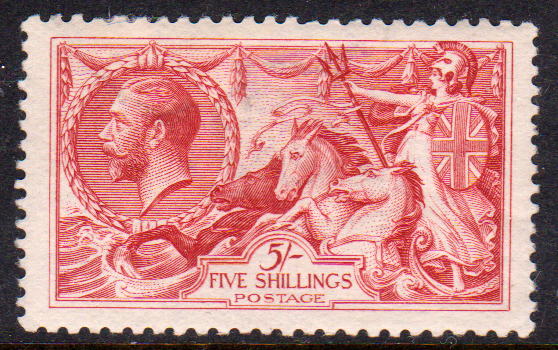 GB 1918-9 GV SG416 5/- Rose-Red Mint Cat £325 (2)
