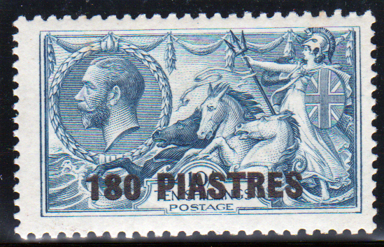 British Levant 1921 SG50 180p on 10/- Dull Grey-Blue Mint Cat £60