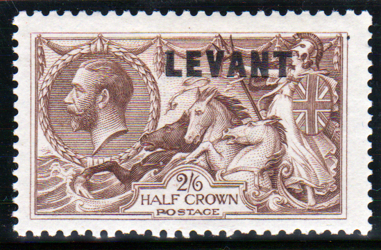 British Levant 1921 SGL24 2/6 Chocolate-Brown Mint Cat £42